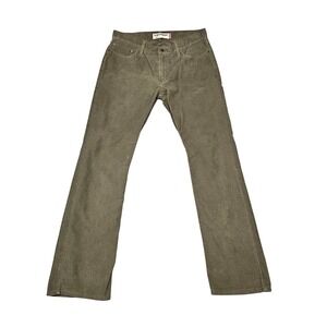 Levi's 514 Slim Straight Corduroy Pants Olive Green Men's Size 36x34 White Tab